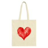 Red Watercolor Heart Tote Bag, Love Design, Valentines Day Gift, Everyday Bag, Grocery Bag, Book Bag, Shoulder Bag - Tawshia